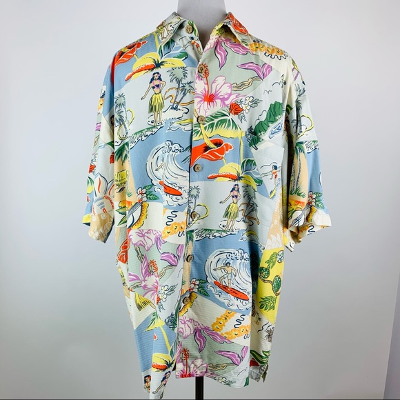 Yvonne Collection Other - Yvonne Collection by Kahala Hawaiian Silk Shirt L